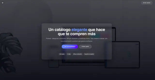 Página de inicio de Catalogor, plataforma de catálogos digitales